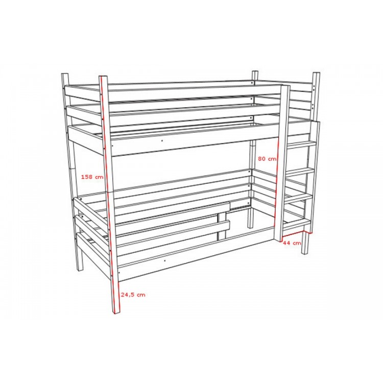 Dviaukštė lova "144" 80x180